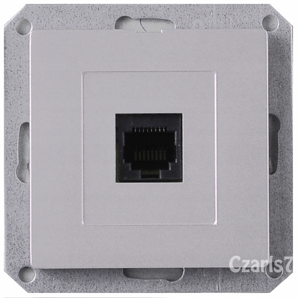 

Gniazdo Internet. RJ45 KAT.6 Premium Srebrne Moduł