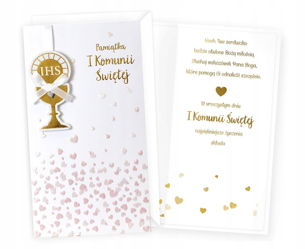KARNET KARTKA PIERWSZA KOMUNIA ŚWIĘTA IHS PREZENT PM-296
