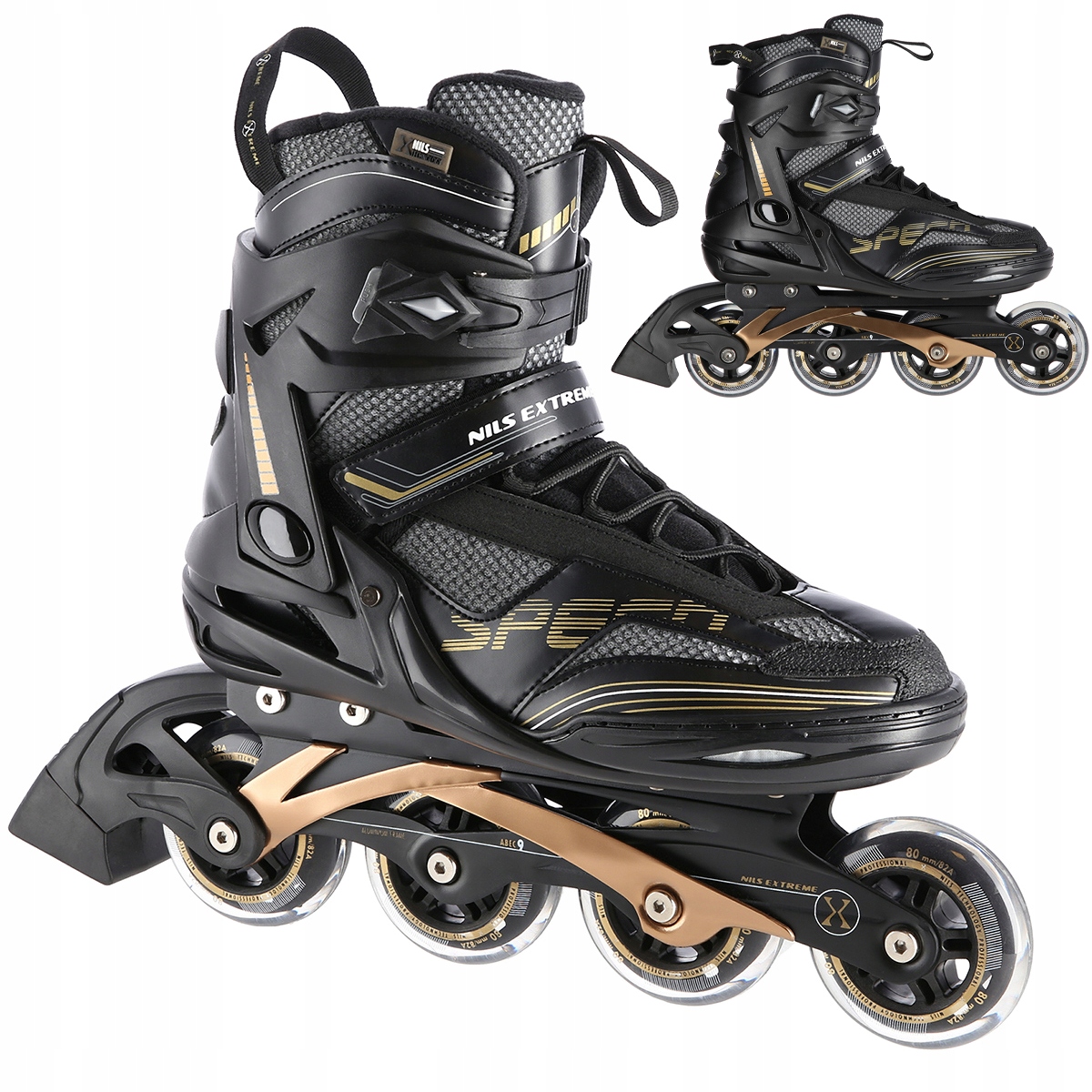 Kolečkové Brusle Brusle 2V1 Kaučukové Kolečka ABEC-9 Pro Dospělé Nils