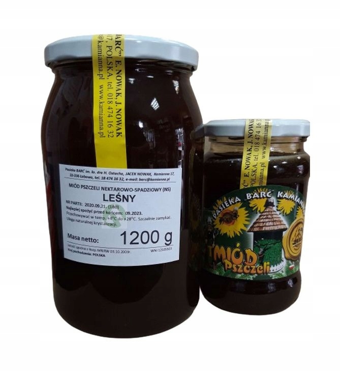 Miód Leśny nektarowo/spadziowy 1,2kg Barć Kamianna