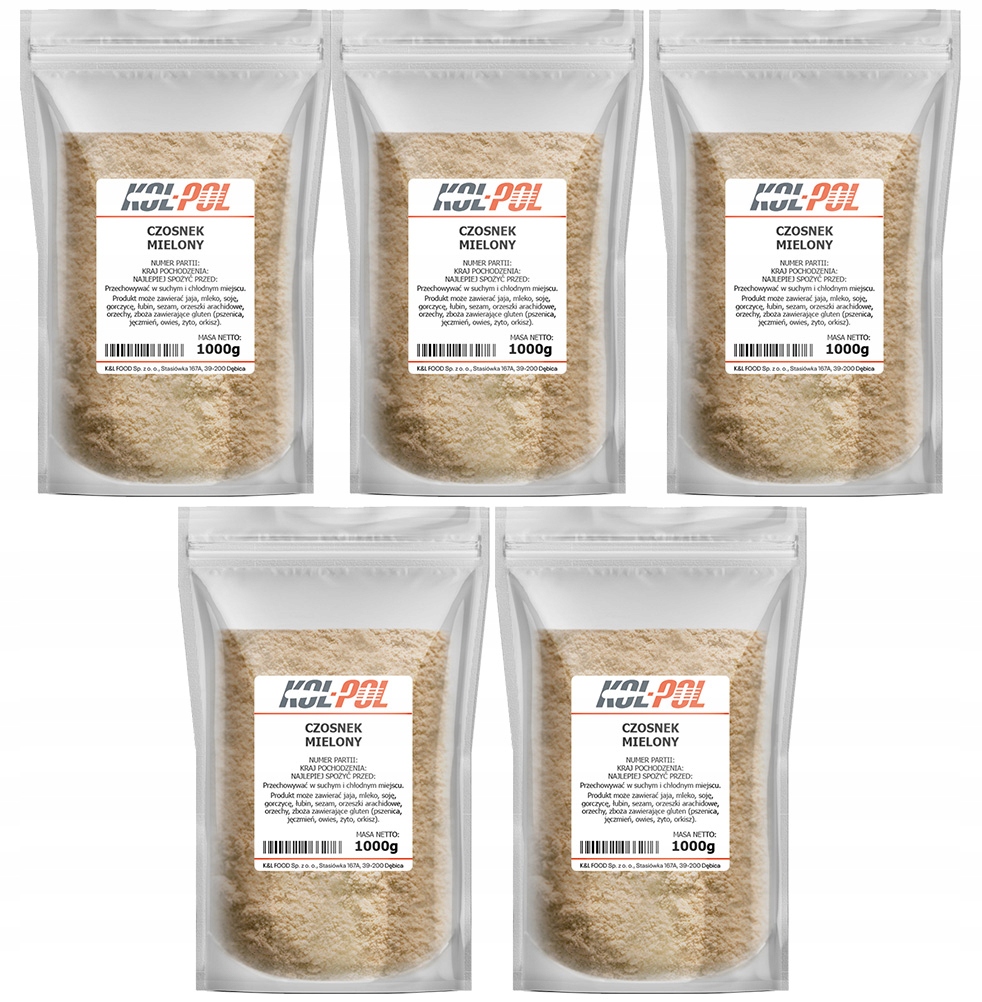 Levně Česnek 5 kg Sušené aromatické koření přírodní kvality Kol-Pol