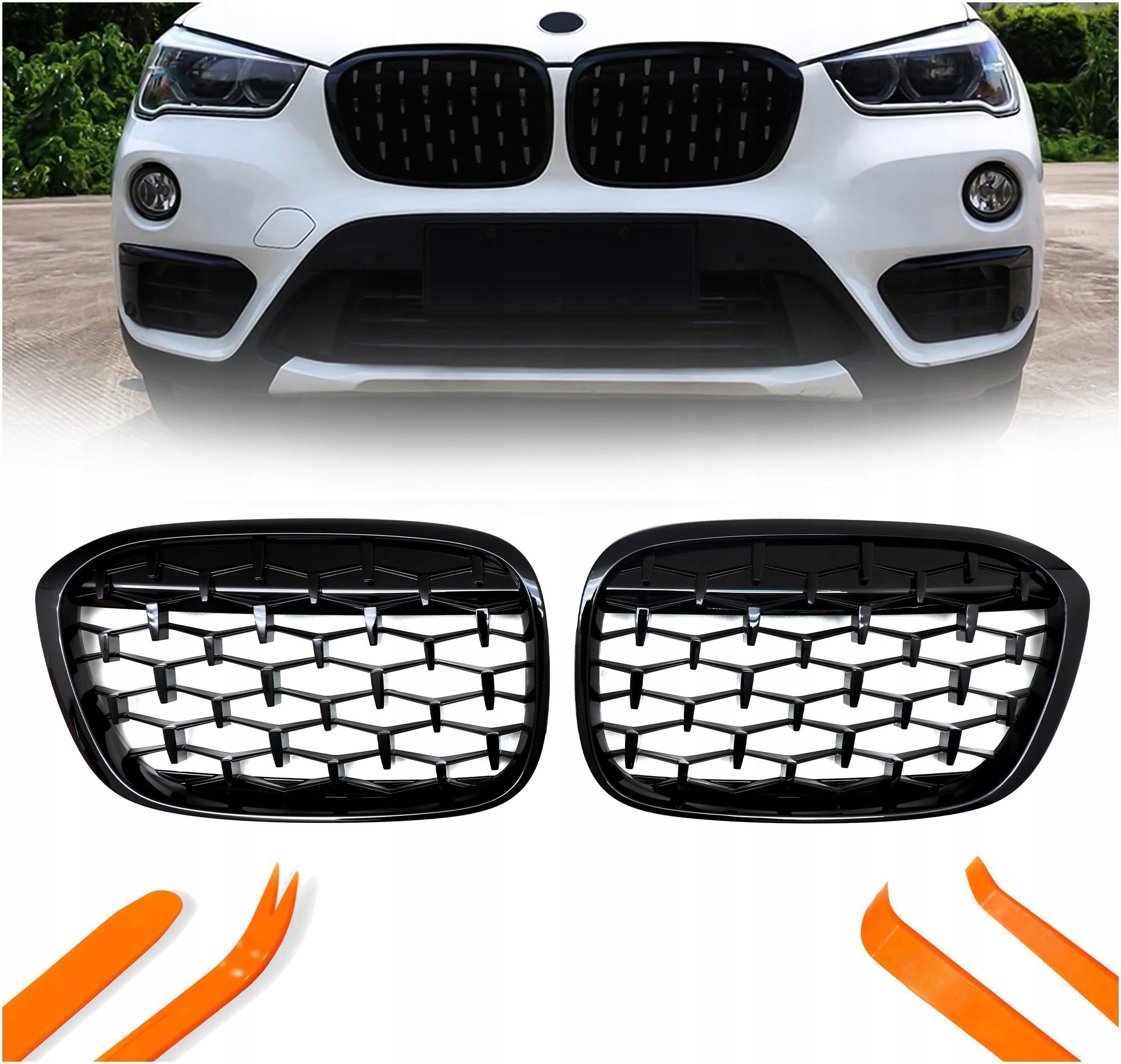 Atrapa Gril Nerki Bmw X1 F48 Černý Lesk Diamond 2015-2019