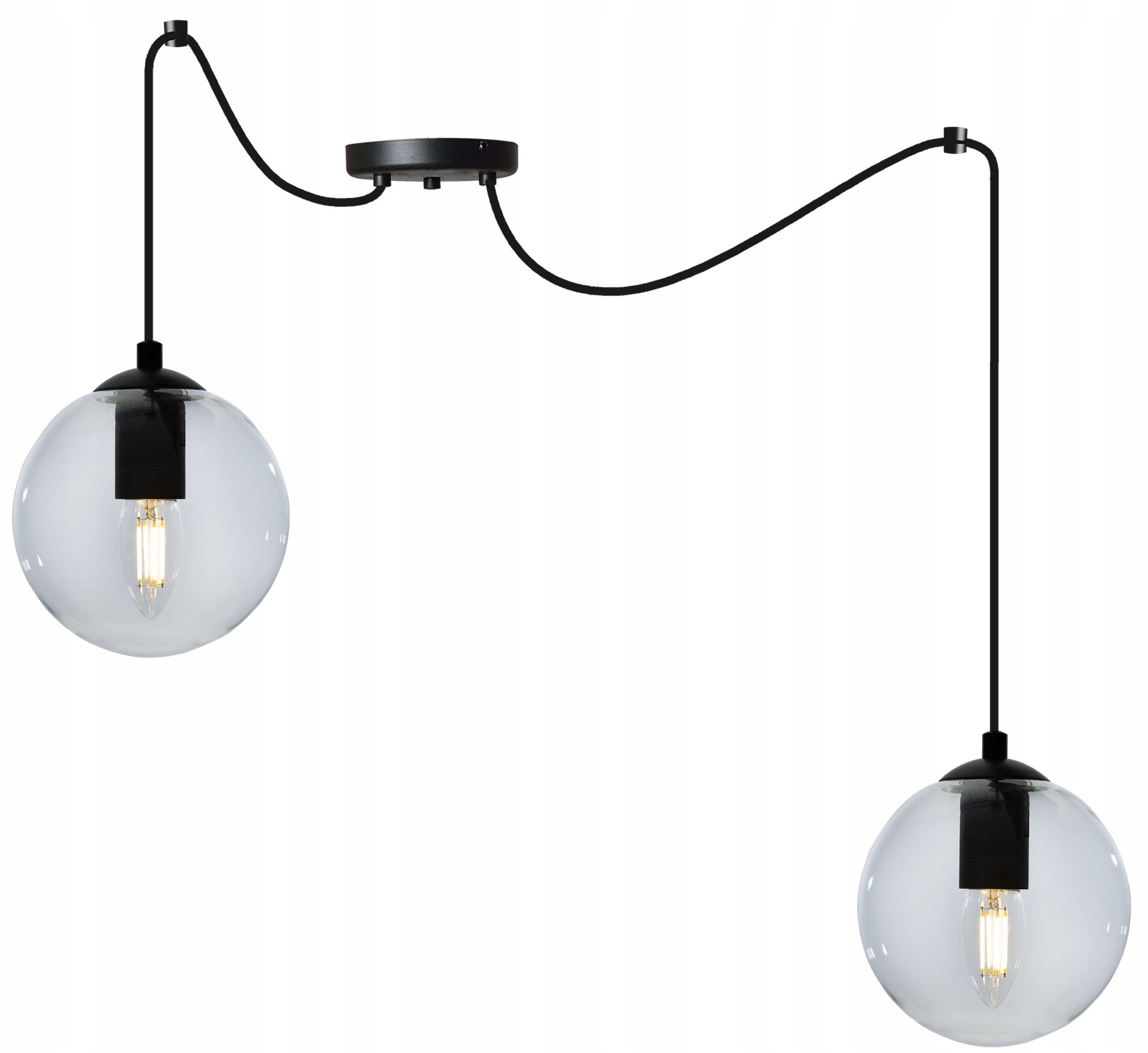 Závěsná Stropní Lampa Skleněná Koule Pavouk Led