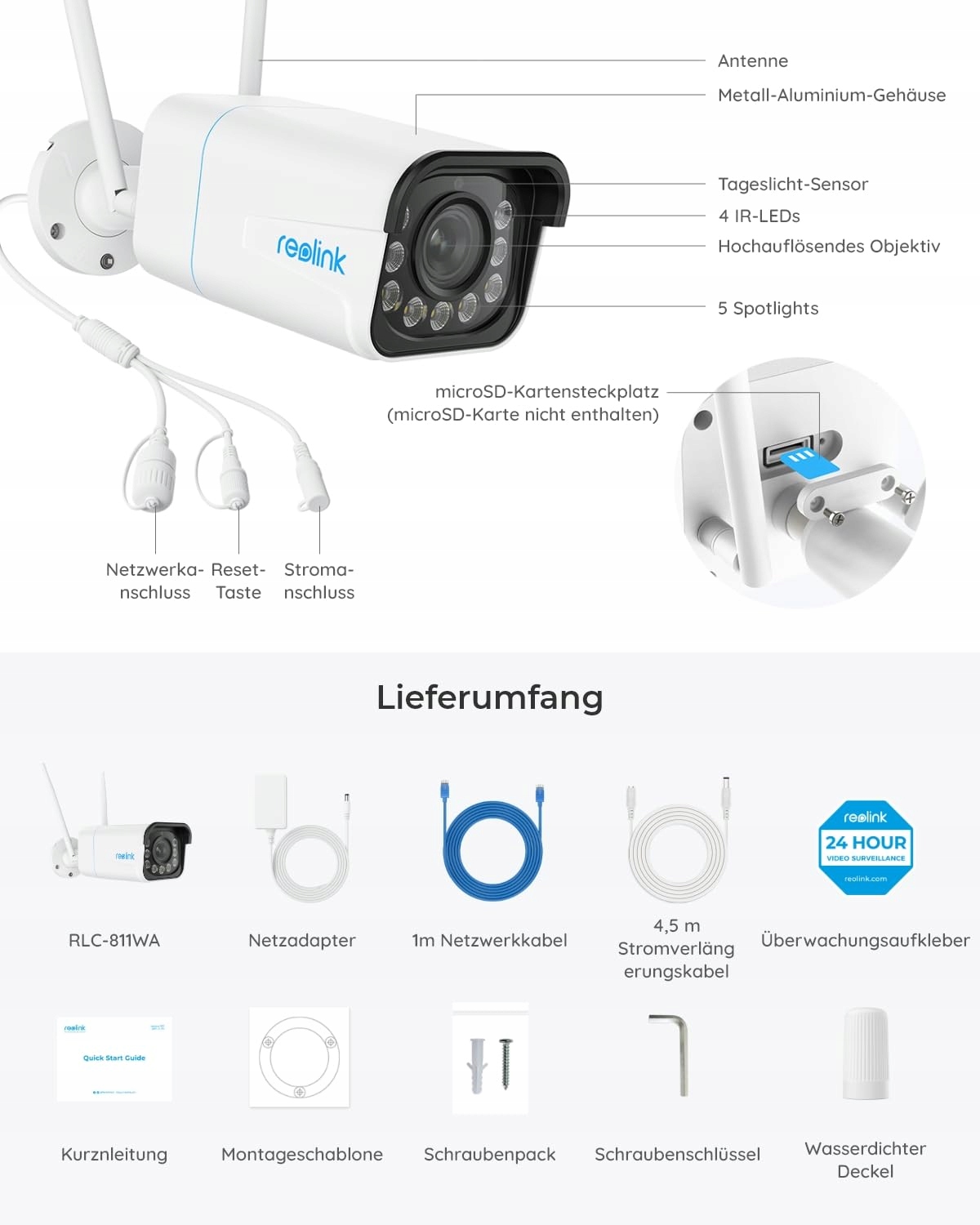 REOLINK Inteligentna Kamera Zewnętrzna Wi-Fi 6 5X Zoom Kolorowy Tryb Nocny — miniatura 8