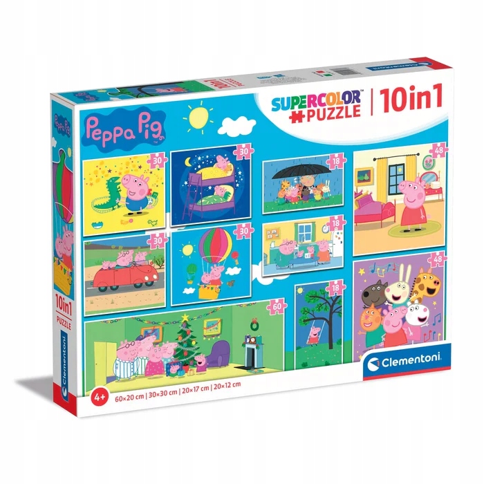Puzzle 10w1. Super kolor. Peppa Pig