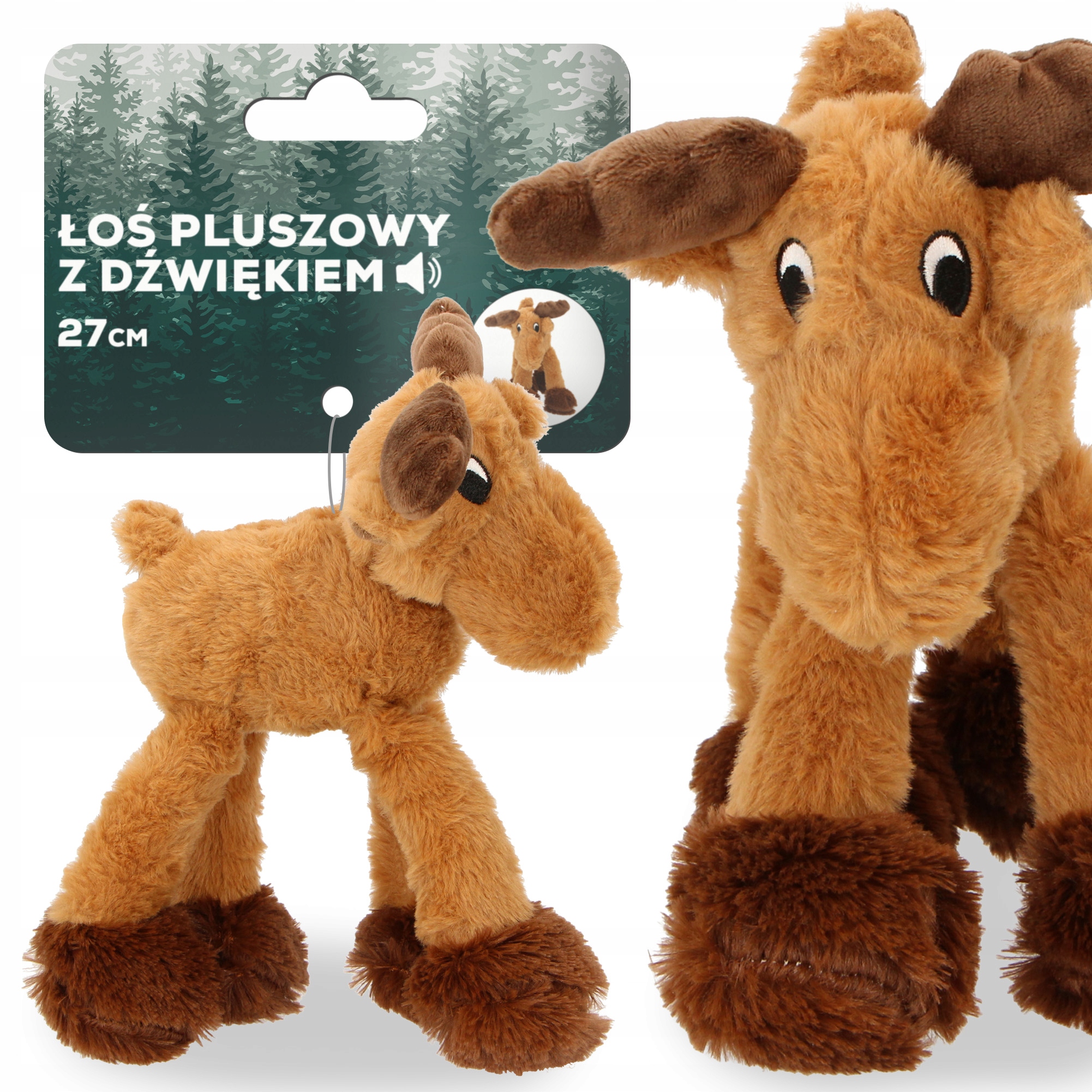 

Pluszak Maskotka Zabawka Piszcząca Łoś Psa 42 cm