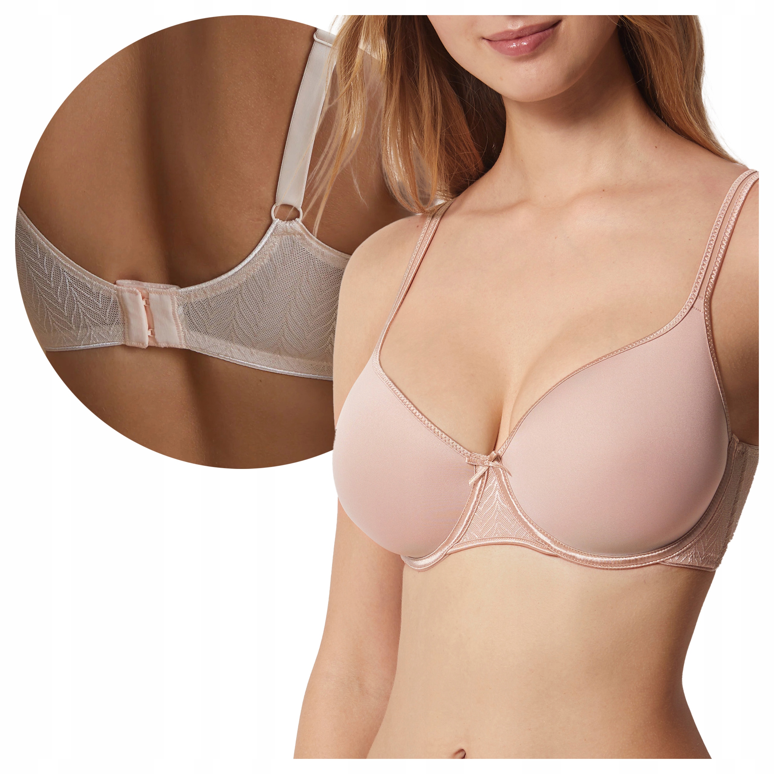 Hladká podprsenka s lehkým zpevněním a kosticemi Fabiola Růžová 75C