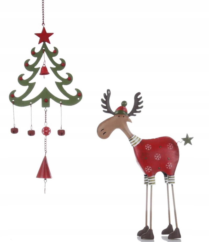 Renifer z choinką w pięknym stylu RETRO