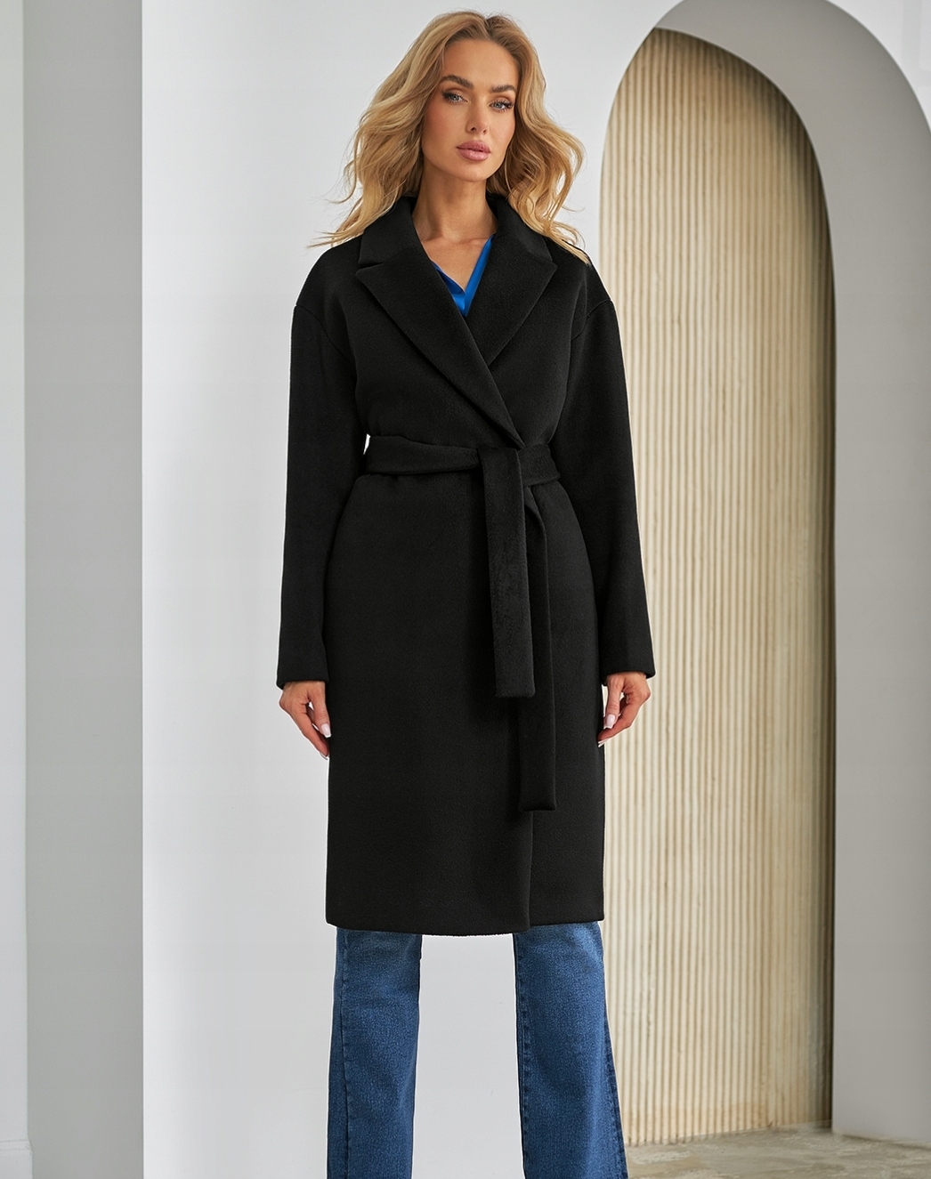 Zartex dámský klasický podzimní a zimní kabát Selena černý AW25 vel. M