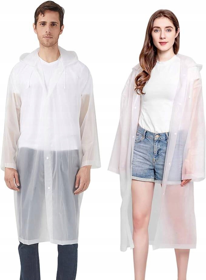 PRZECIWDESZCZOWA PELERYNA PŁASZCZ WODOODPORNY Z KAPTUREM PONCHO DUŻY Długość całkowita 145 cm