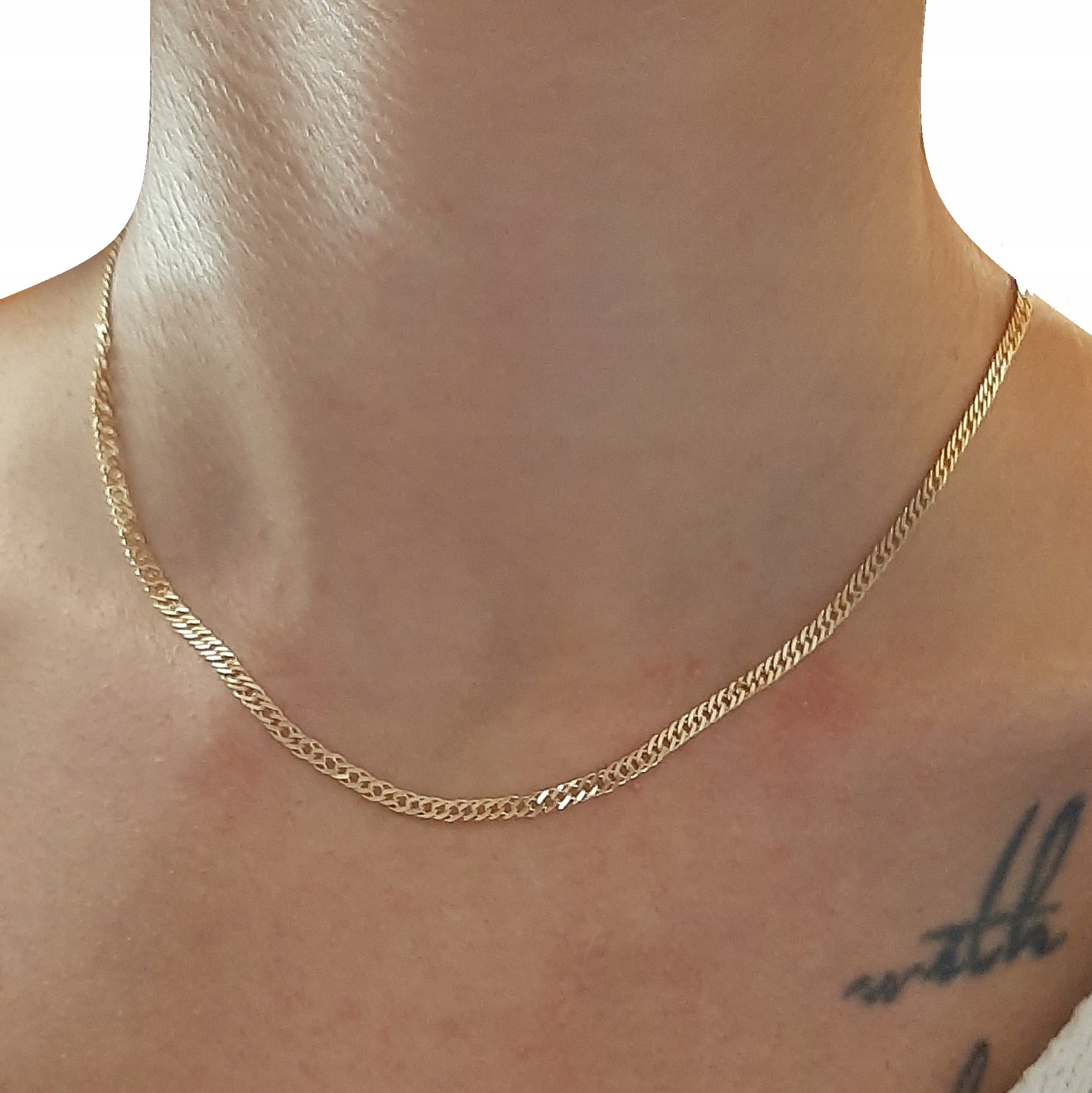 Zlatý řetízek choker silný široký stříbro 925 40