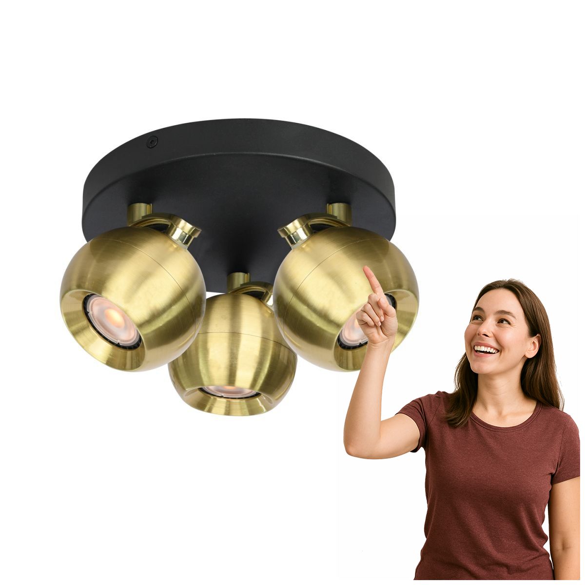 Reflektorová lampa Lafin 3 GU10 černá mosaz Italux