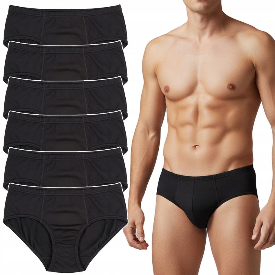 Pánské Kalhotky 100% Bavlna Klasické přiléhavé hladké Slipy balení 6 kusů – XXL