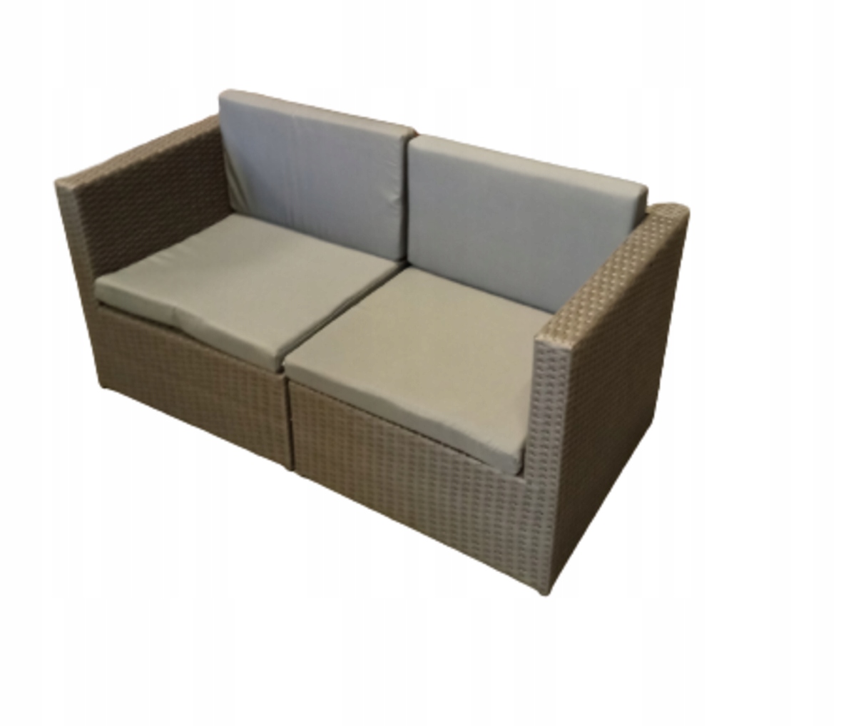 Sofa balkonowa szary technorattan mała na taras (MO.013.002) • Cena