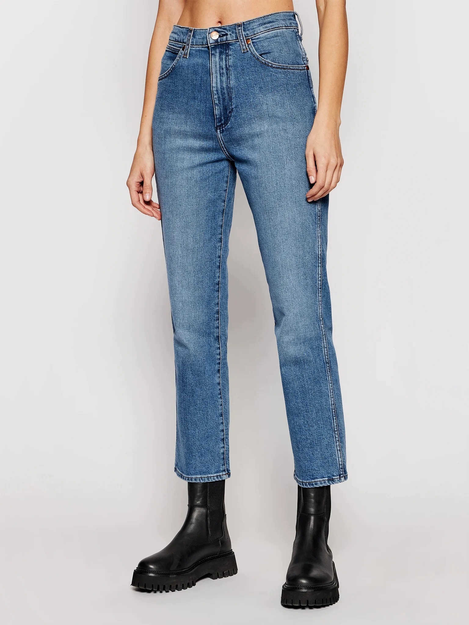 Wrangler Dámské Džíny Vysokého Střihu Rovné Modré 38/32 7FA