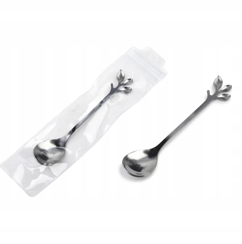 CASA LEAVES Teáskanál 12cm, levéllel, ezüst Mondex