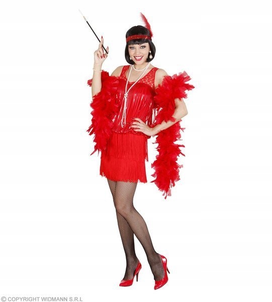 Šaty Retro Charleston Červená Burleska M