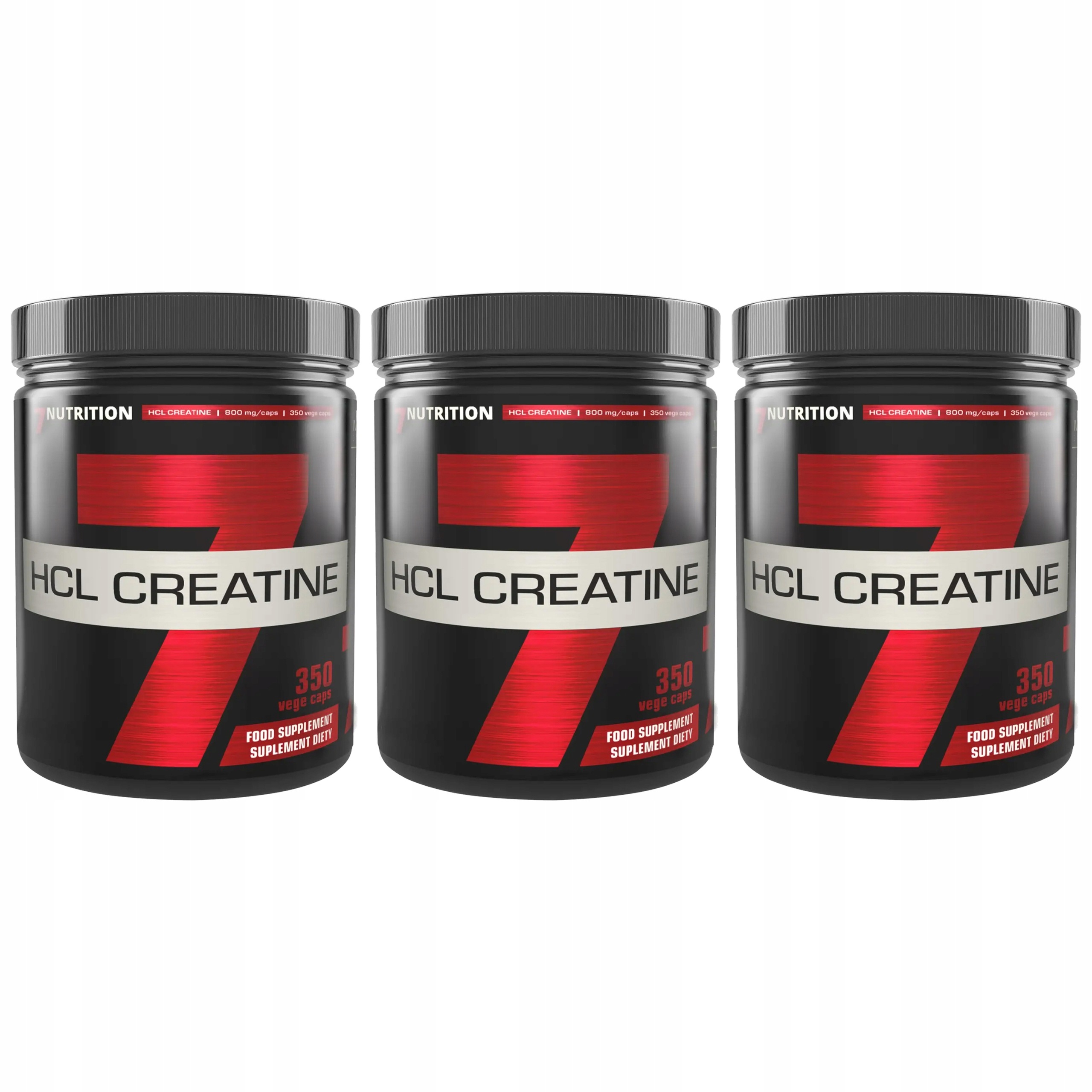 3x Kreatin Síla Hmotnost Chlorovodík 7NUTRITION Hcl Creatine 350 kapslí