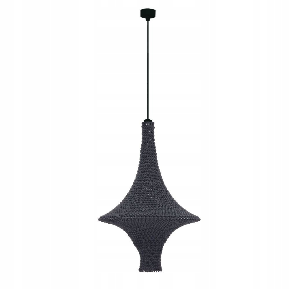 Szydełkowa czarna lampa wisząca z bawełny Alda M 5112 Antigo