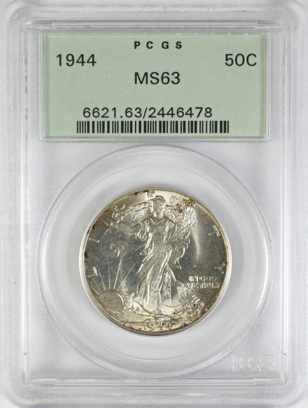 USA - Walking Liberty Half Dollar - 1944 - Grading PCGS MS63