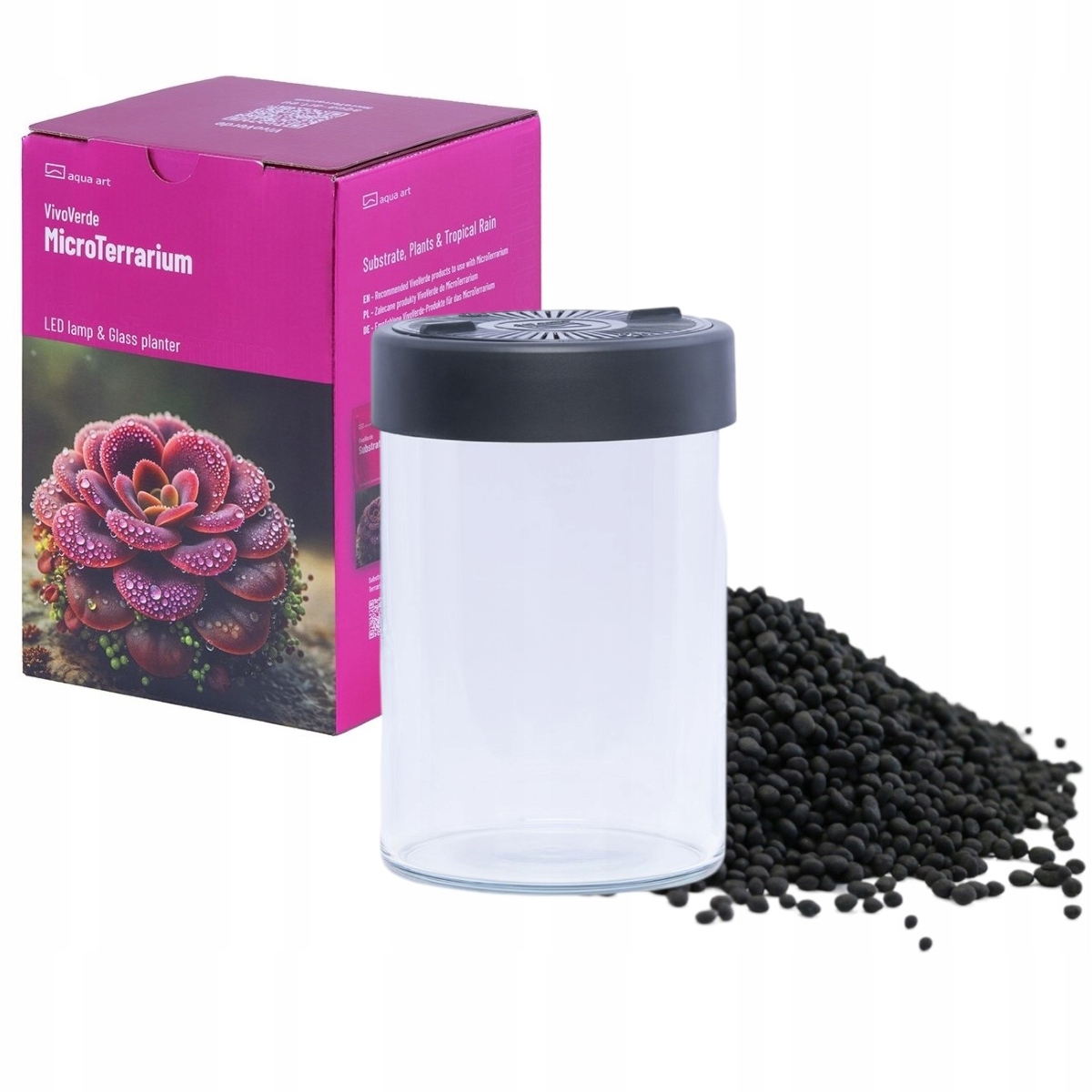 Levně VivoVerde MicroTerrarium mini Led terárium substrát