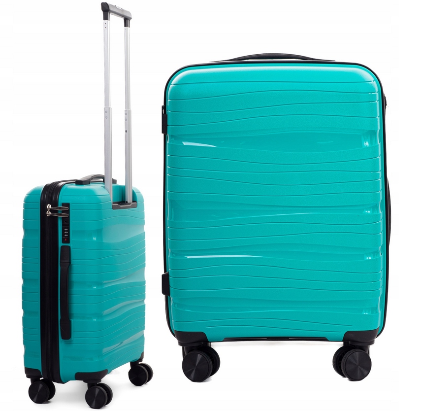 Kabinowa Mała Walizka Bagaż Do Samolotu Polipropylen Turkus 35L
