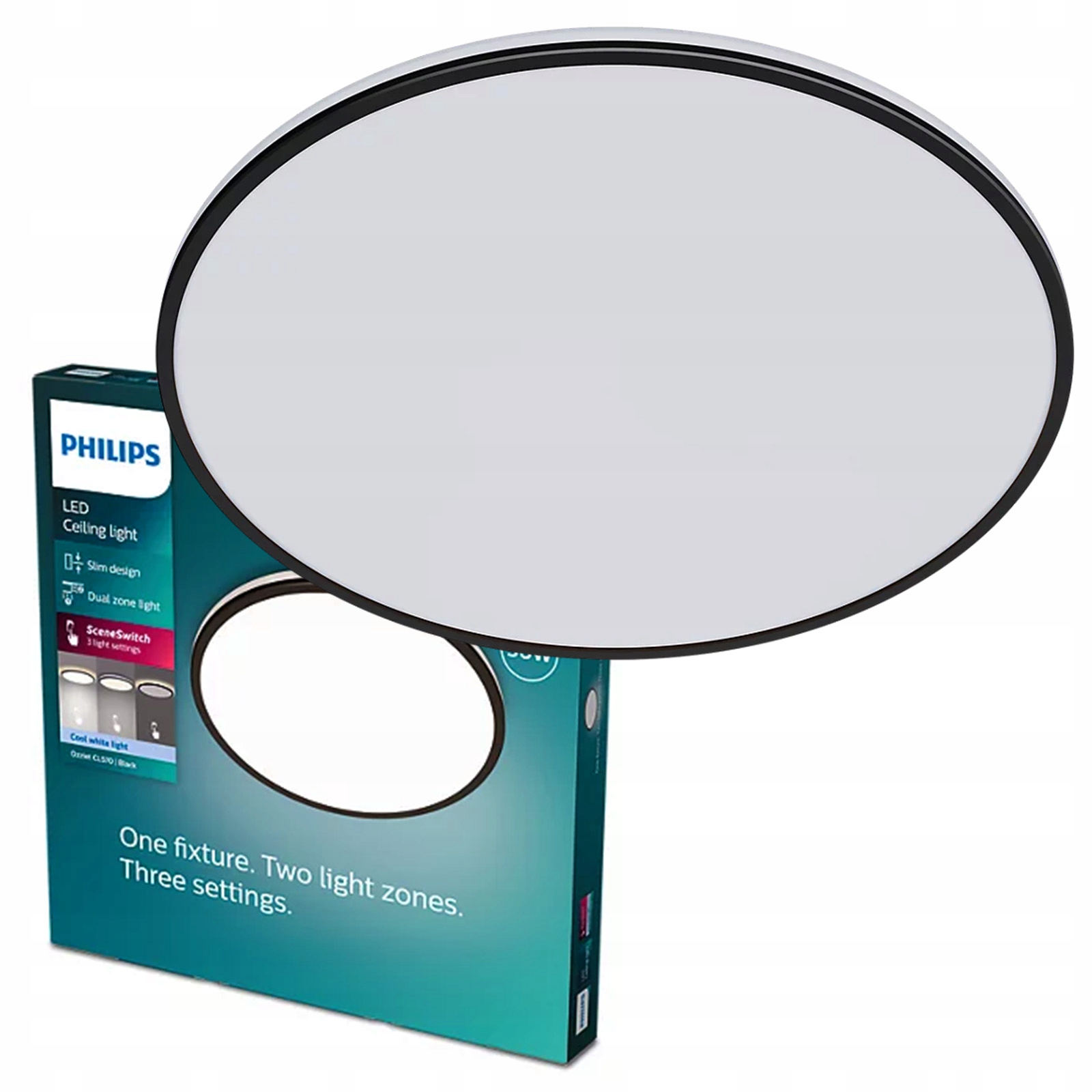 Stropná lampa Stropné Svietidlo 36W 4100lm 4000K SceneSwitch čierna Philips