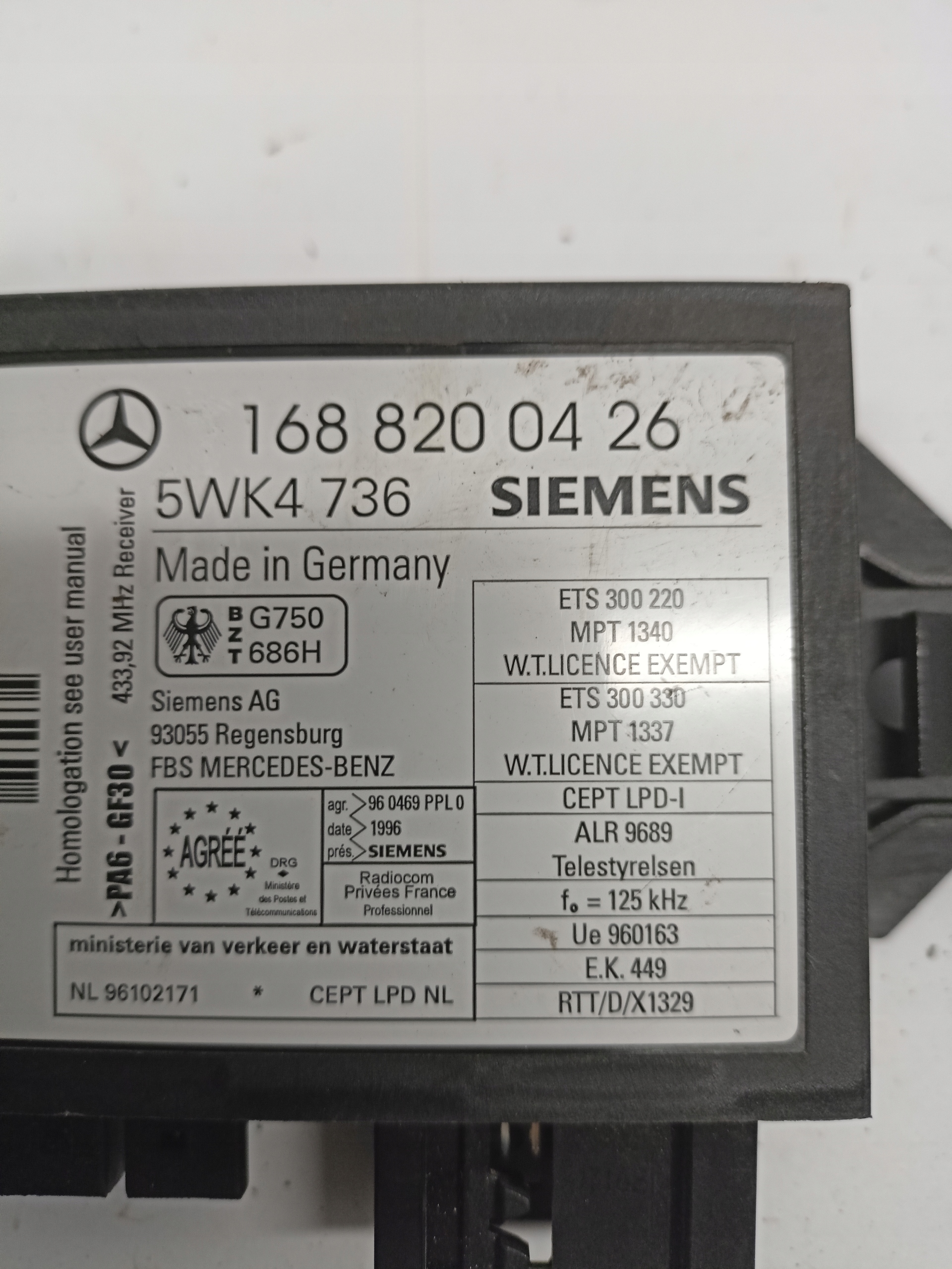 module control unit immobilizera Mercedes w168 1688200426