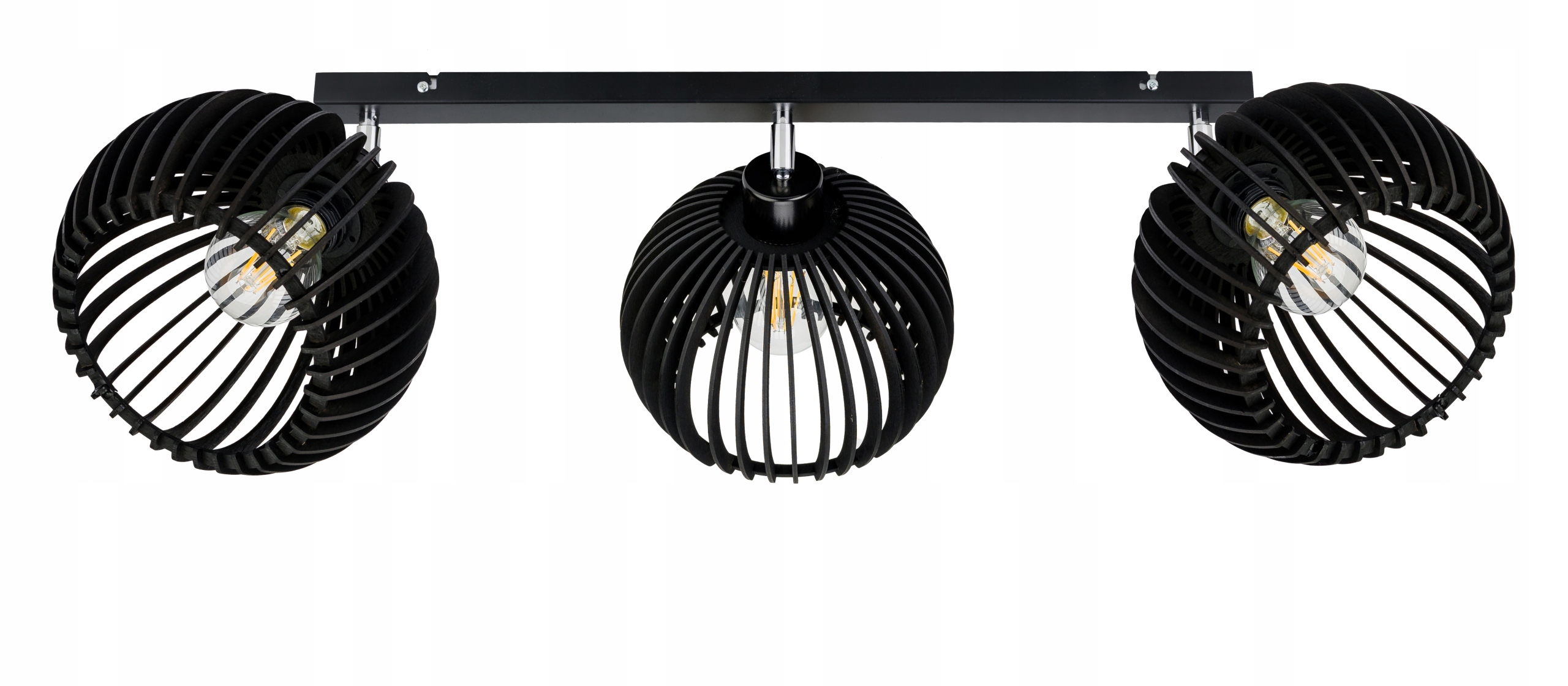 Lampa stropní svítidlo stropní pohyblivý lustr Loft stínidlo koule 36 Dřevo na 3x E27