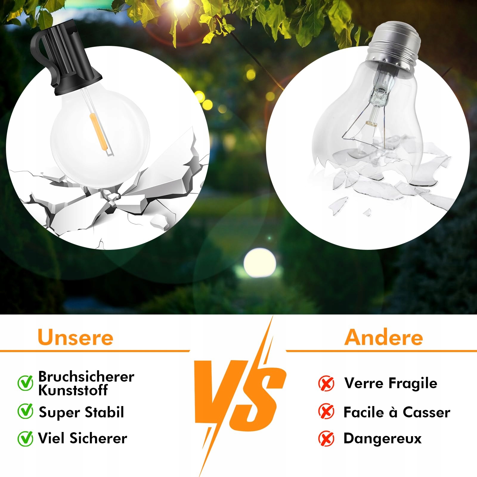 ROVLAK Solarna Girlanda LED 15M Wodoodporna Do Ogrodu i Balkonu — miniatura 3