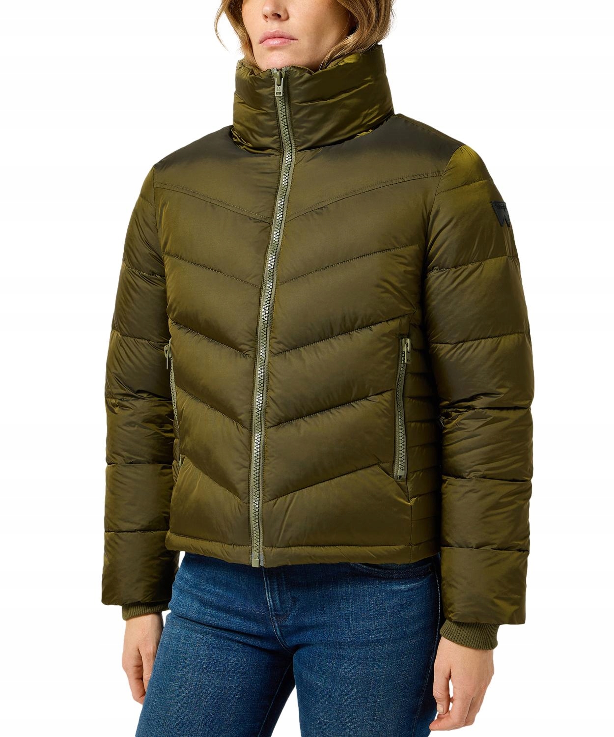 Krátká Propínací Bunda Wrangler 112356502 Břečťanovo zelená Xs
