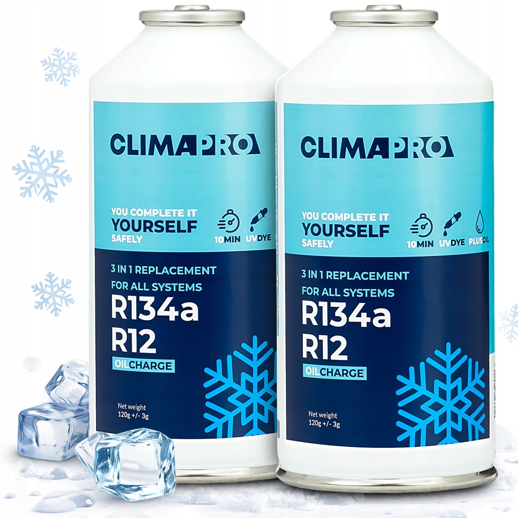 2x Olej Činidlo Pro Klimatizace Chladicí Plyn Pro Nabíjení Klimy R134a