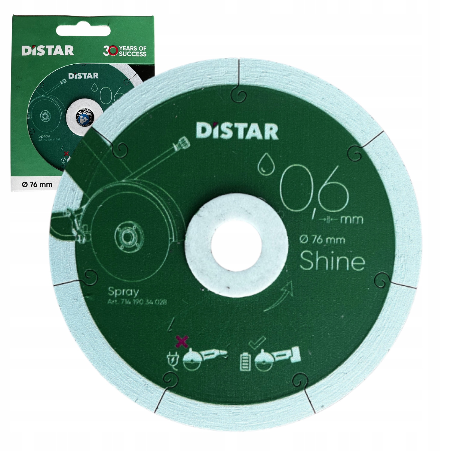 Distar Tarcza tnąca diamentowa do gresu ceramiki Shine 76x0,6 11143158059