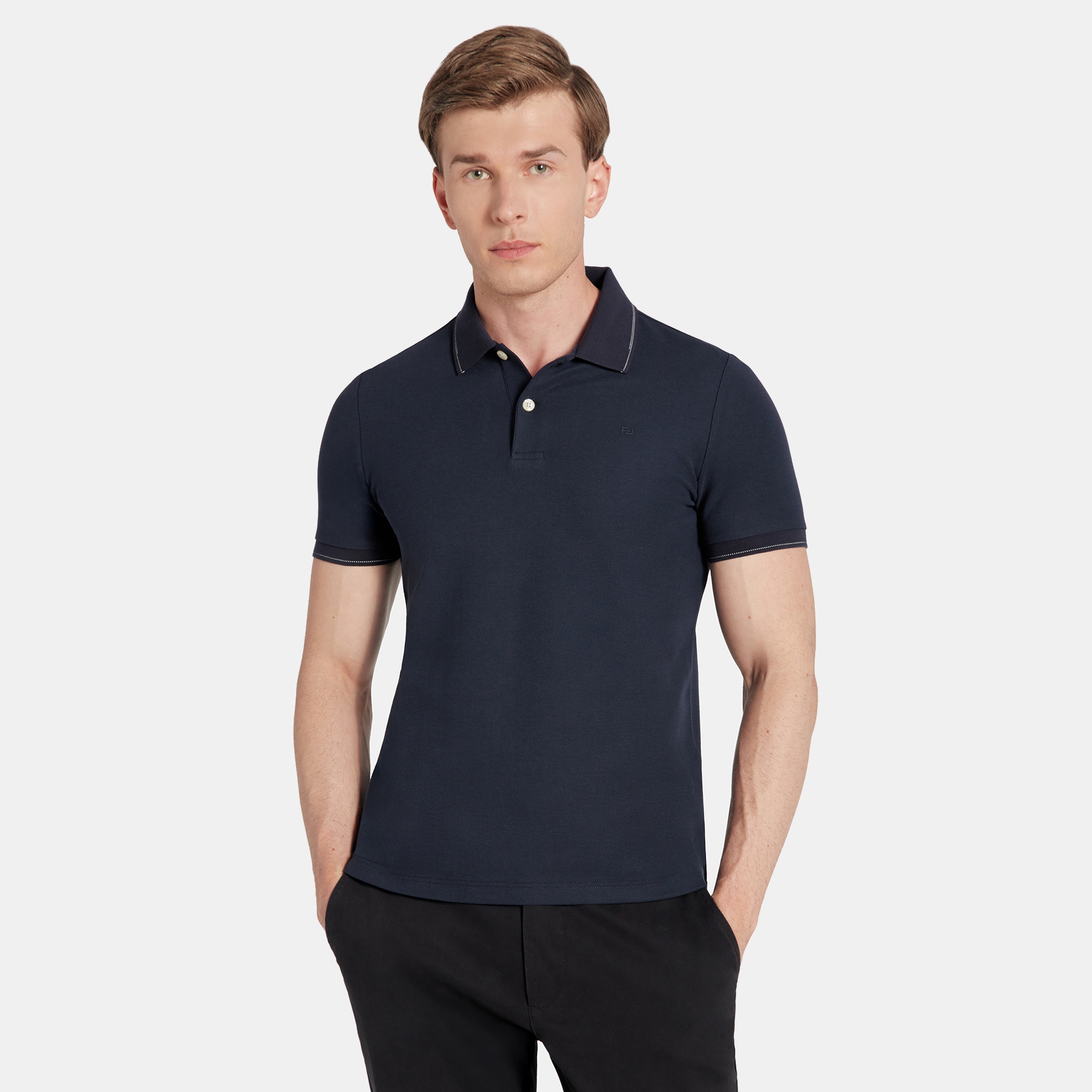 Tmavě modré polo s kontrastními lemy Pako Lorente vel XL