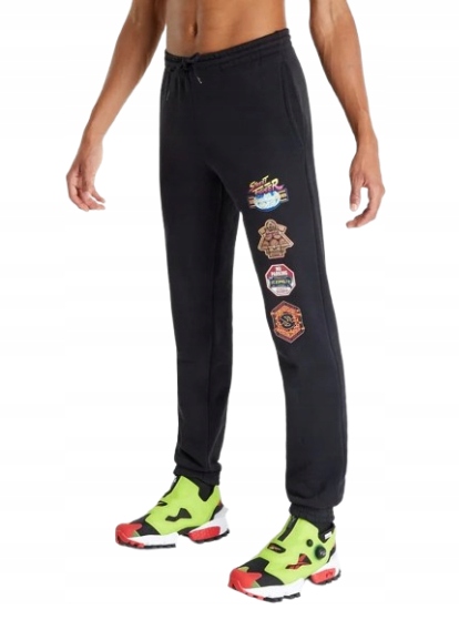 Reebok Černé Teplákové Kalhoty S Manžetami Bavlněné XL X_b