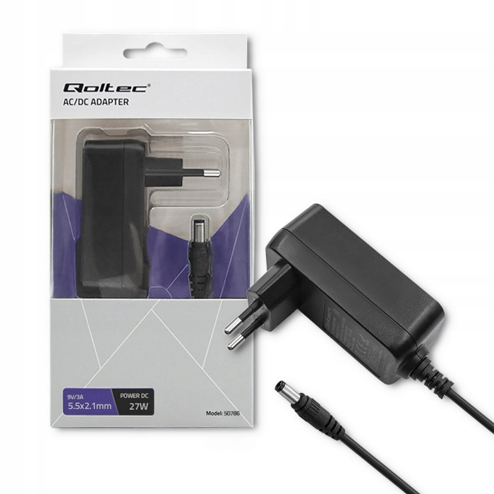 

Qoltec Zasilacz wtyczkowy 27W 9V 3A 5.5*2.1