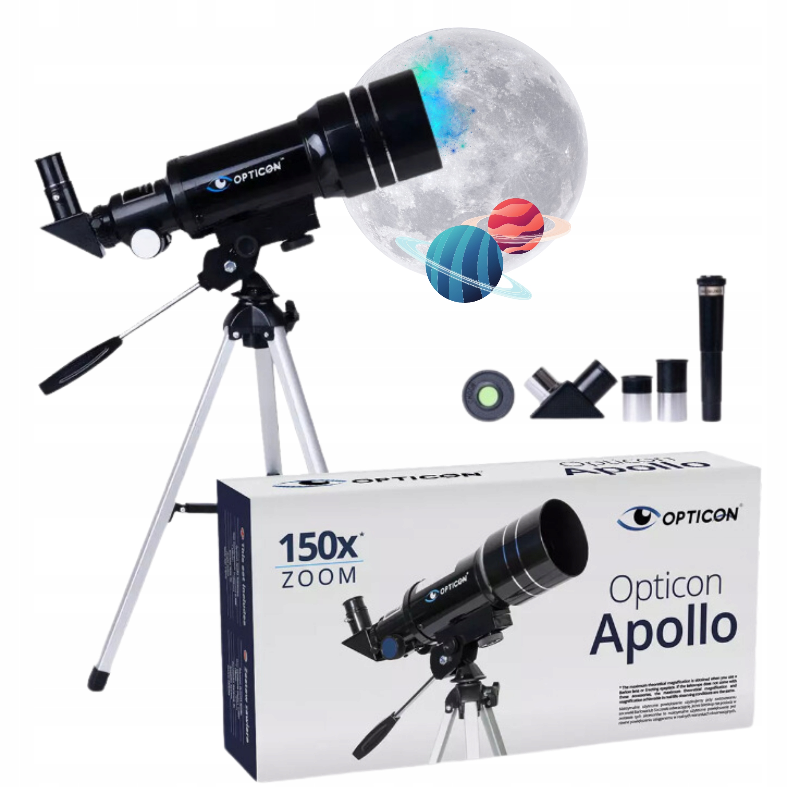 Astronomický dalekohled Puškohled Opticon Apollo 70F300AZ příslušenství