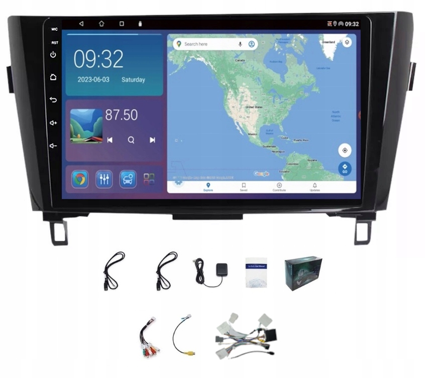 Rádio Navigácia Gps Nissan Qashqai J11 2013-21 Wifi Bluetooth Usb 2GB 64GB