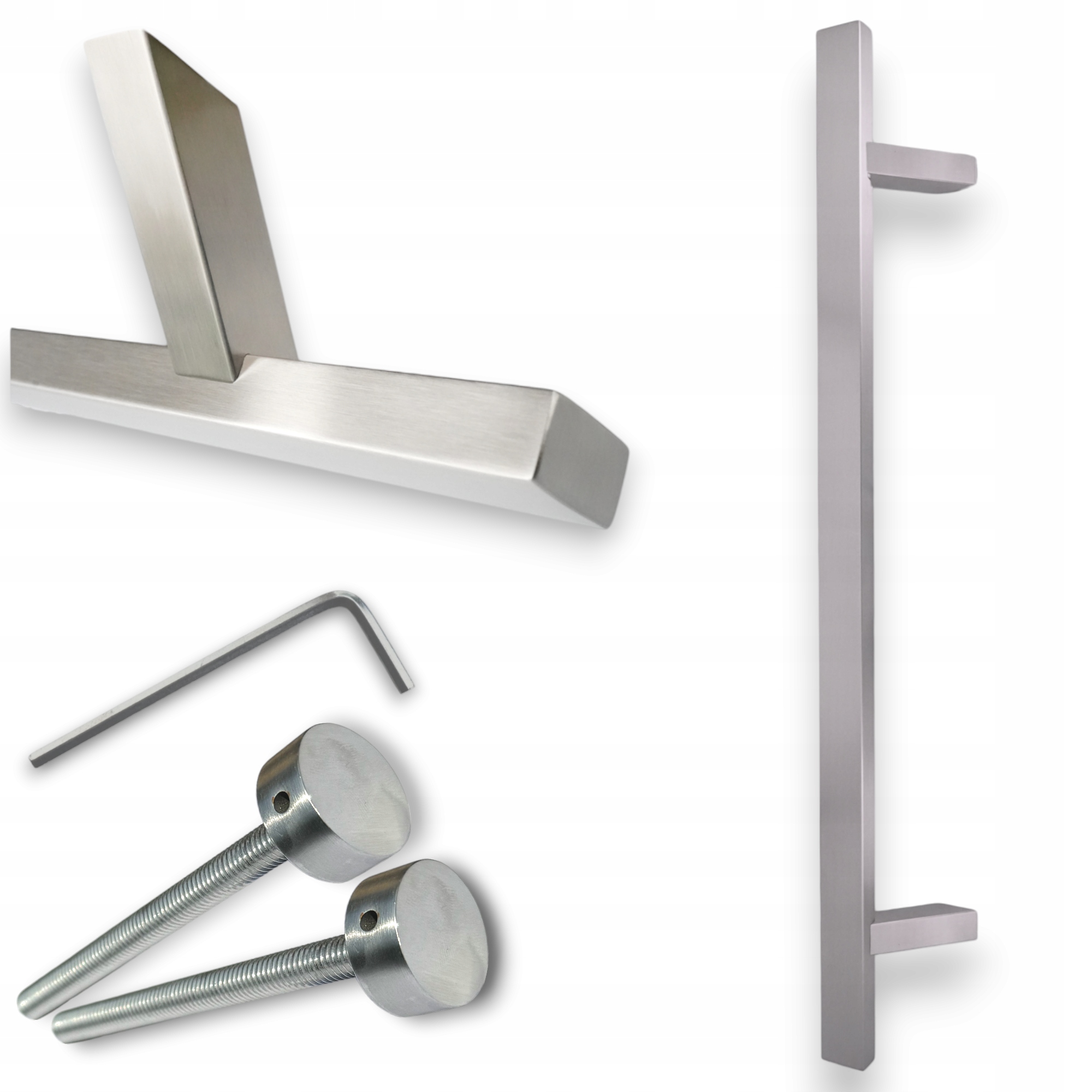 Pochwyt Drzwiowy Antaba 140CM Uchwyt Do Furtki Furtek Bramki Drzwi Inox 45°