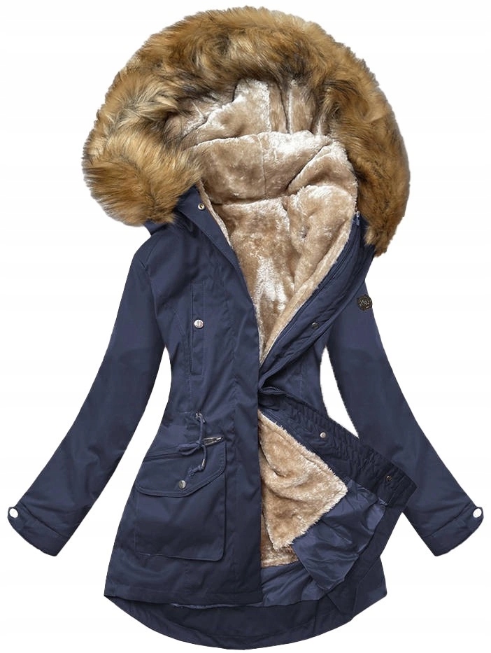 Zimní Bunda M21356 Námořnická Modrá/béžová S (36)