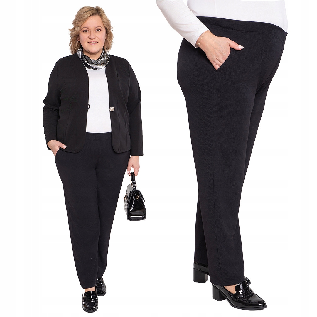 Czarne spodnie z kieszeniami 52/54