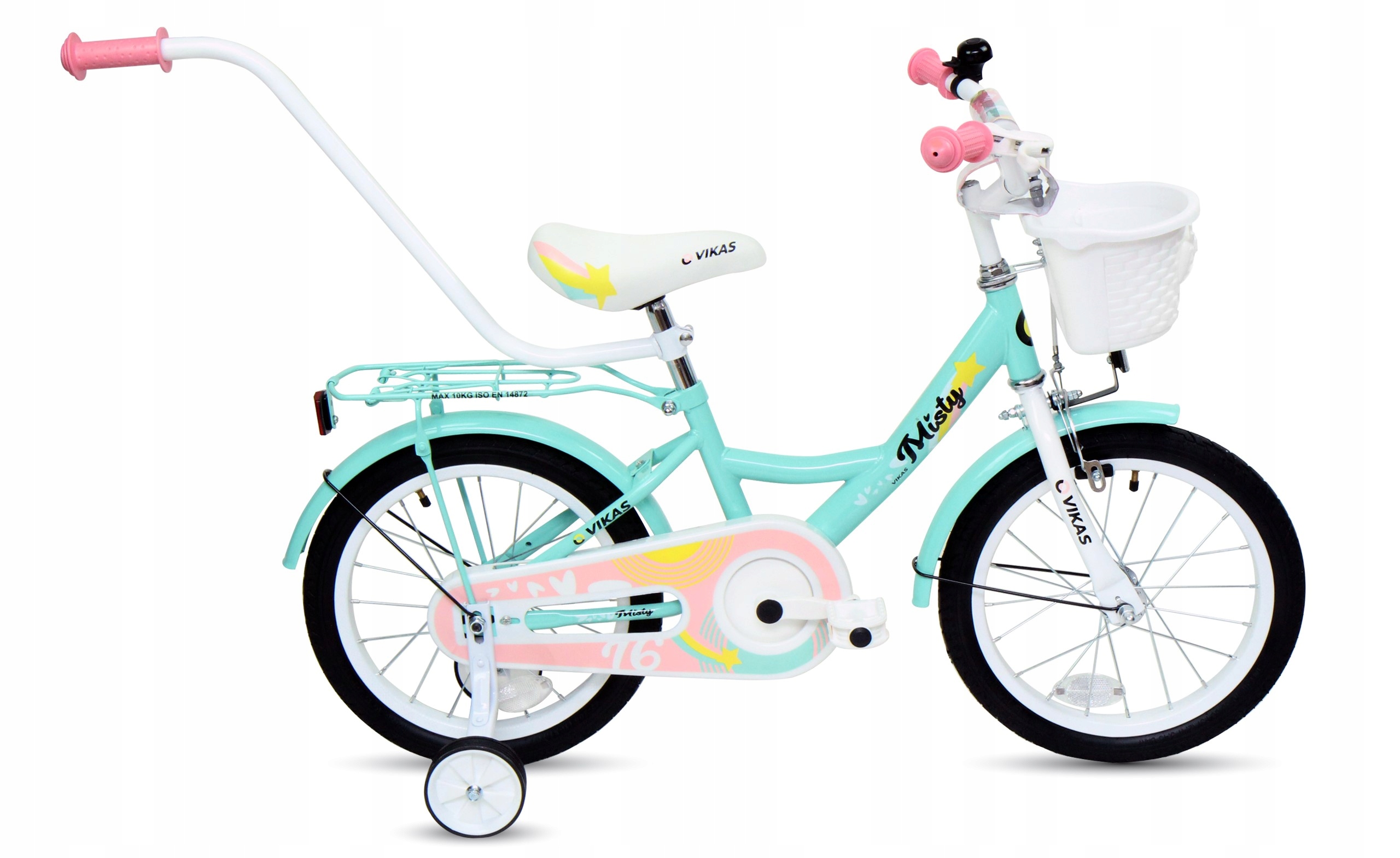 ROWER DZIECIĘCY ROWEREK 16 cali DLA DZIEWCZYNKI KOSZYK + PROWADNIK GRATIS Stan opakowania oryginalne