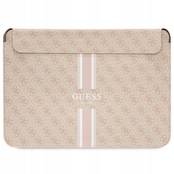Puzdro Guess 4G Printed Stripes na notebook 14" ružové