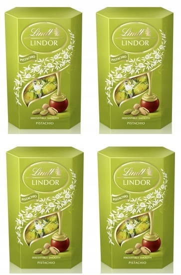 Levně 4 x 200 g Lindt Lindor pistachio cornet pralinky Půl Kartonu