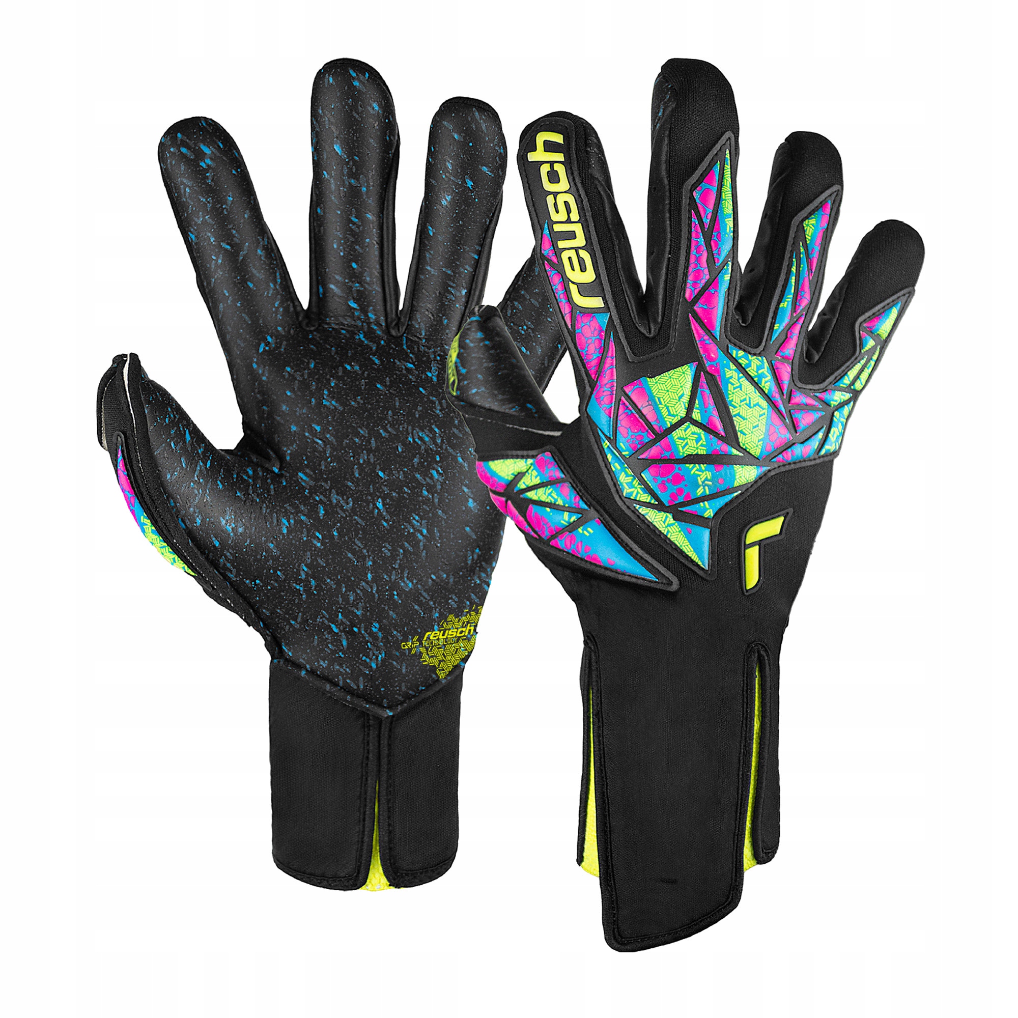 Rękawice bramkarskie Reusch Attrakt Fusion Strapless black/yellow/black 9.5