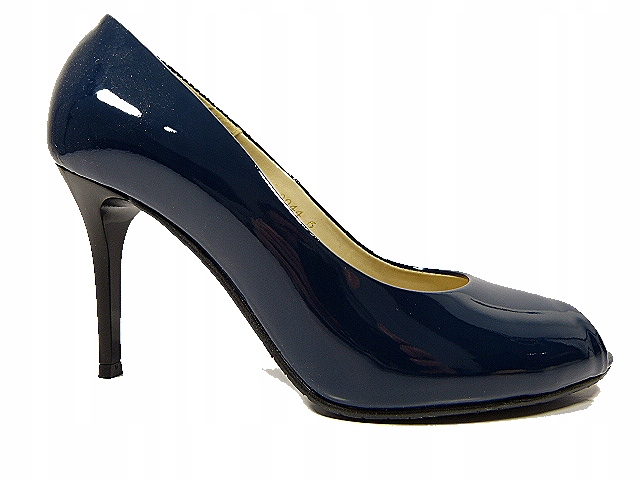 Tmavě modré lodičky bez prstu Sala 36 kůže