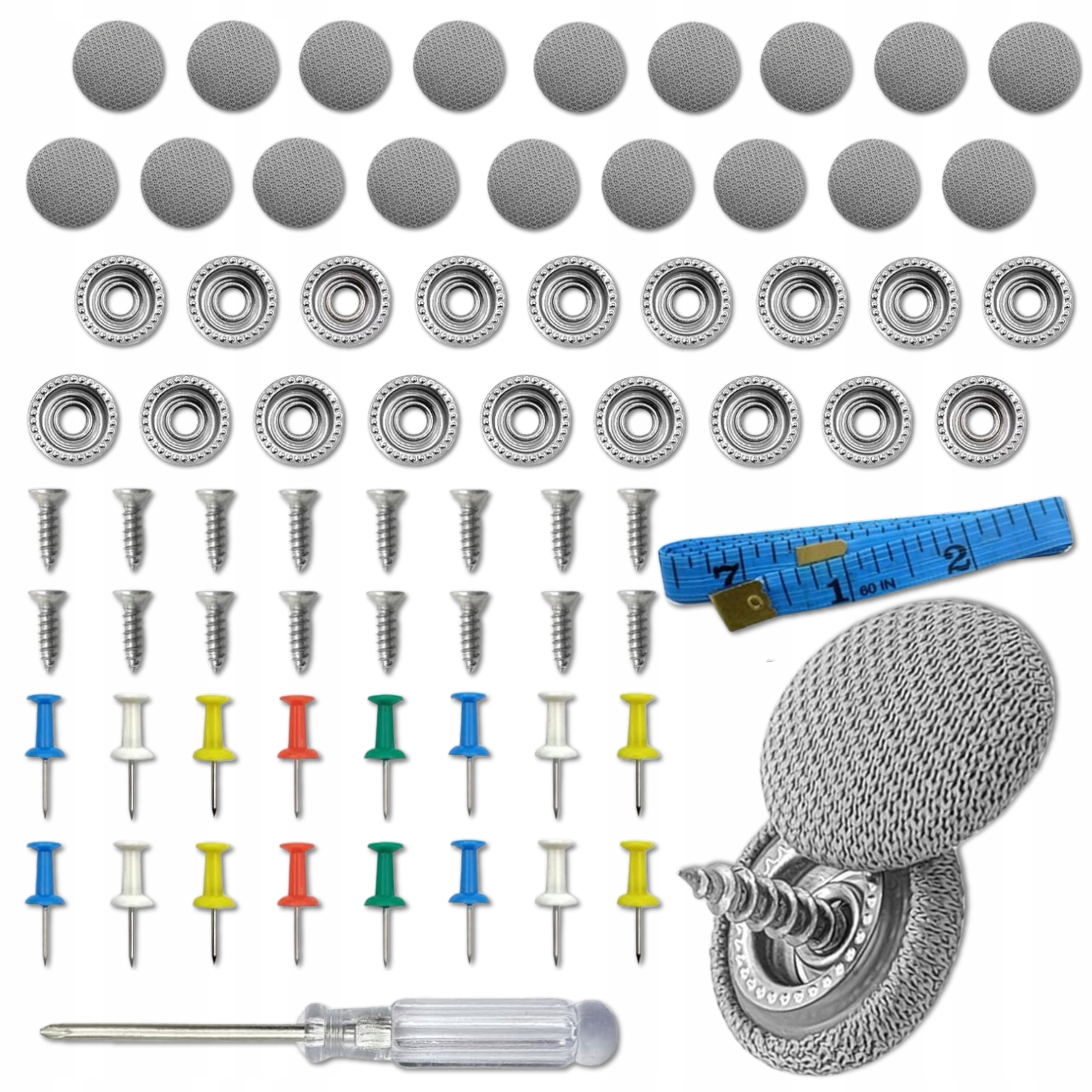 Zestaw Naprawczy Do Podsufitki Samochodowej 60 szt Nity Centymetr Pinezki