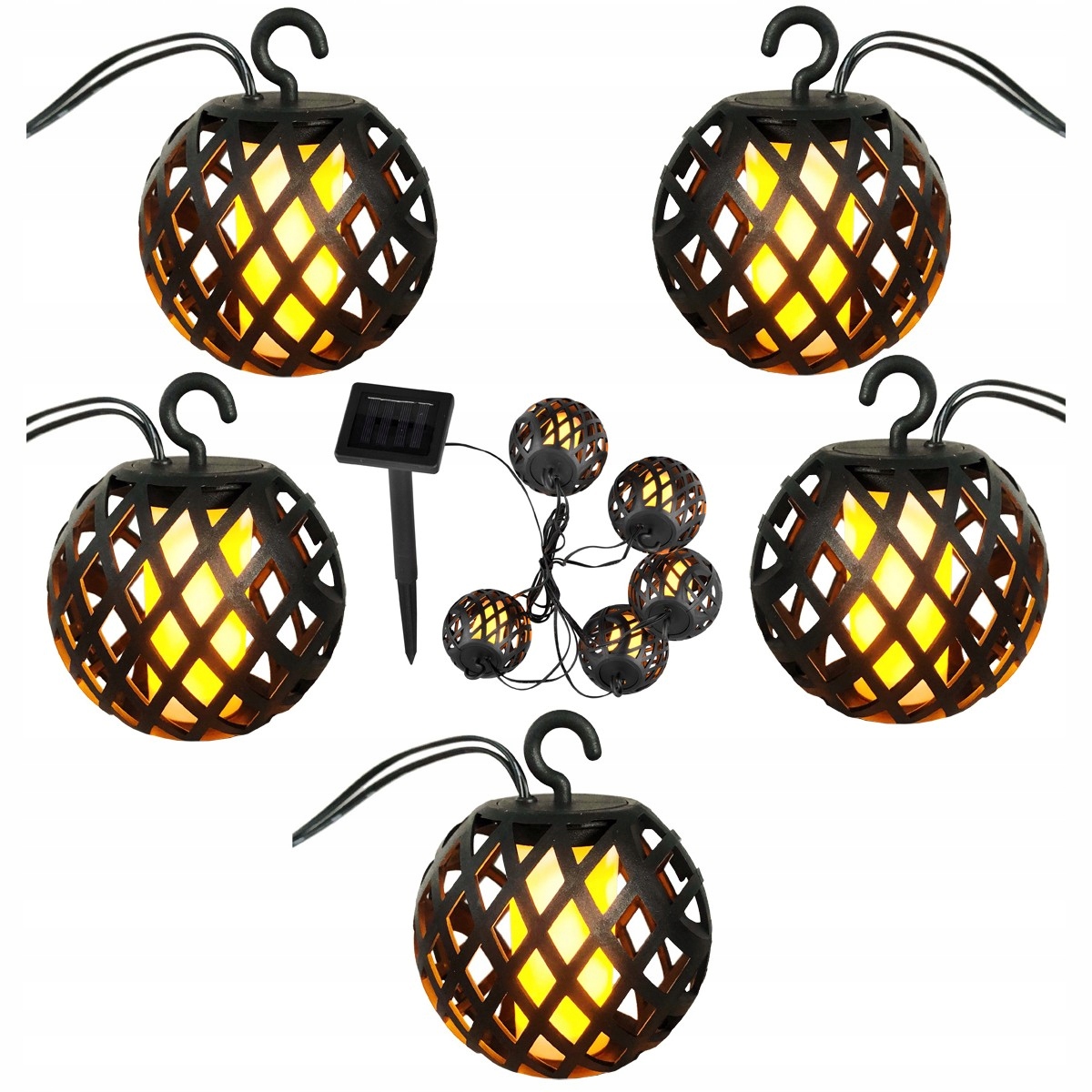 

Ogrodowa Lampa Solarna Led 5 Szt Kula Płomień