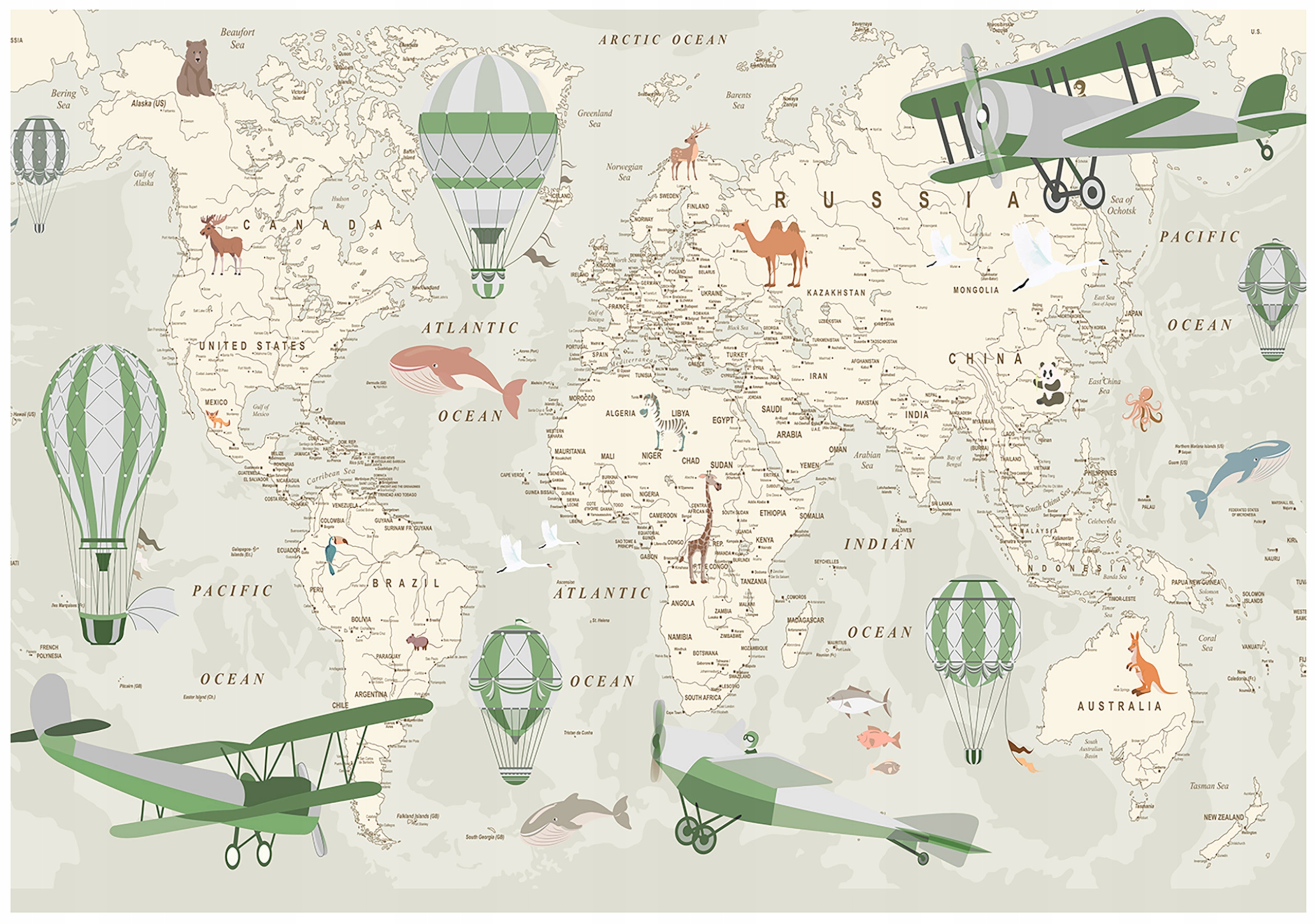 Fototapeta Pro Děti Mapa Světa Tapeta Do Dětského Pokoje 254x184