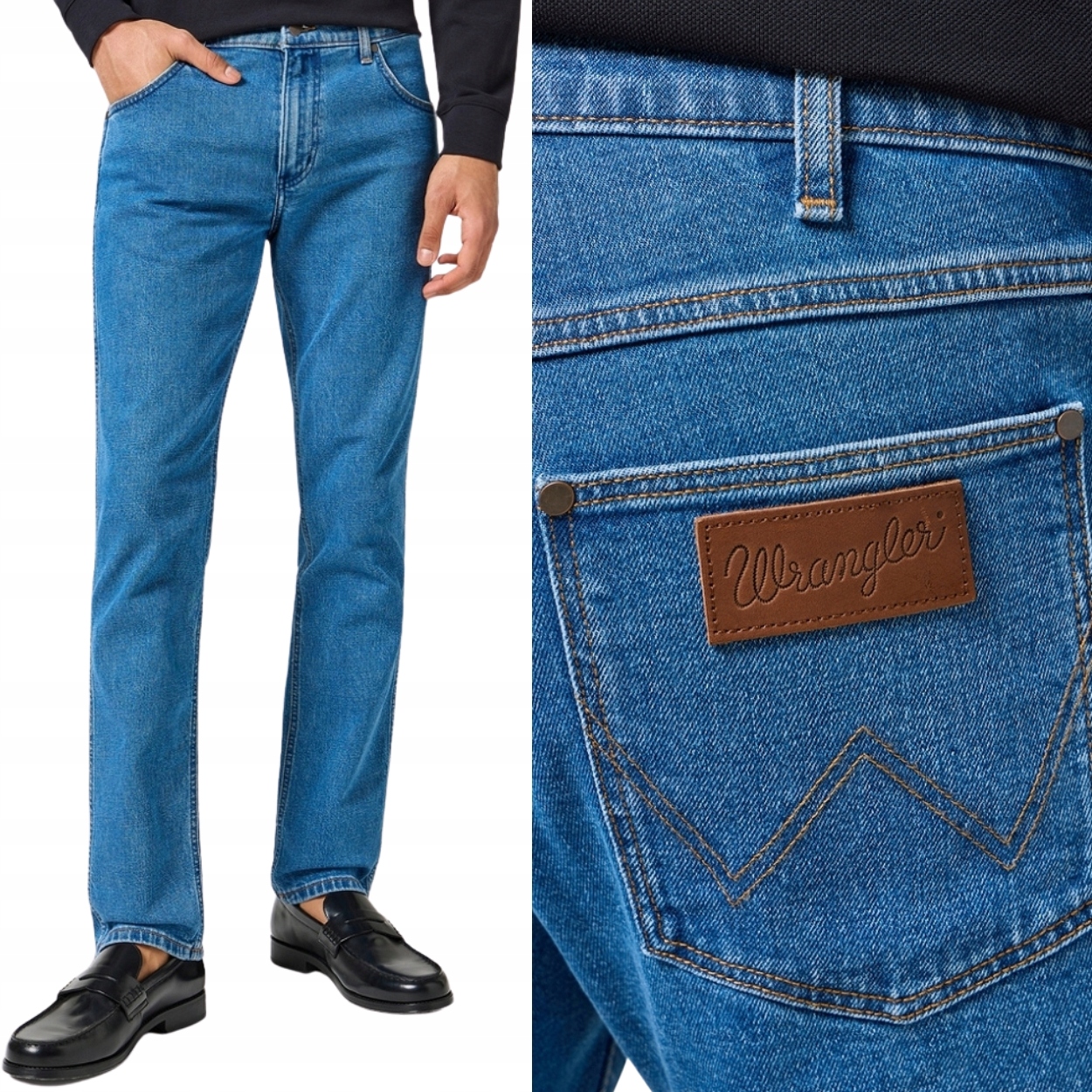 Wrangler Greensboro Saddlestone Džíny jednoduché džínové kalhoty W31 L30
